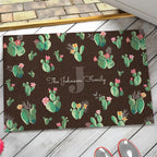 Flowering Opuntia Personalized Doormat