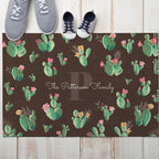 Flowering Opuntia Personalized Doormat