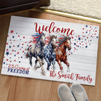 American Horses Personalized Doormat