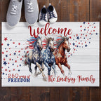 American Horses Personalized Doormat