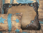 Earth & Sky Curved Corner Pillow with Turquoise