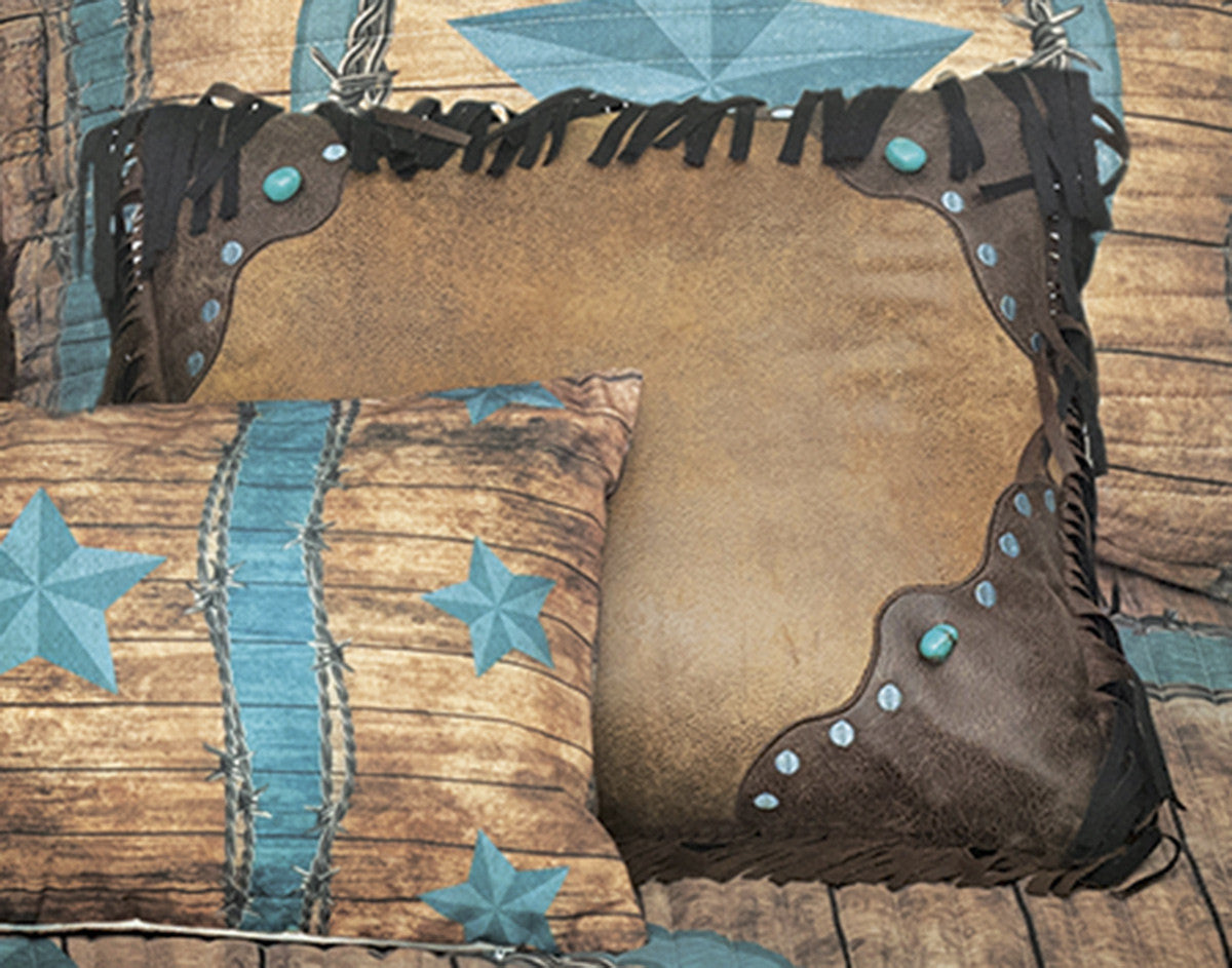 Earth & Sky Curved Corner Pillow with Turquoise