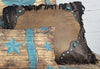 Earth & Sky Curved Corner Pillow with Turquoise