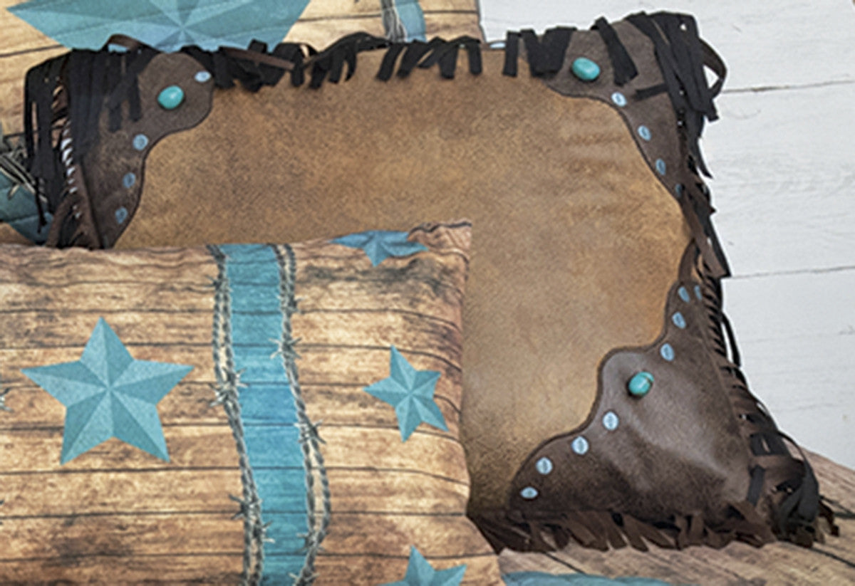 Earth & Sky Curved Corner Pillow with Turquoise