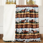 Wild Equine Plush Sherpa Throw