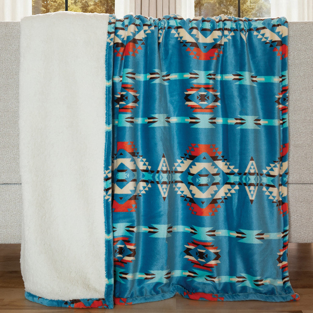 Turquoise Ways Plush Throw