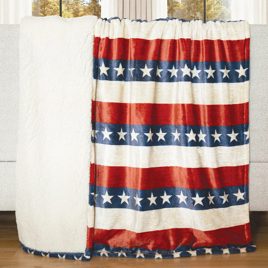 Stars & Stripes Sherpa Throw