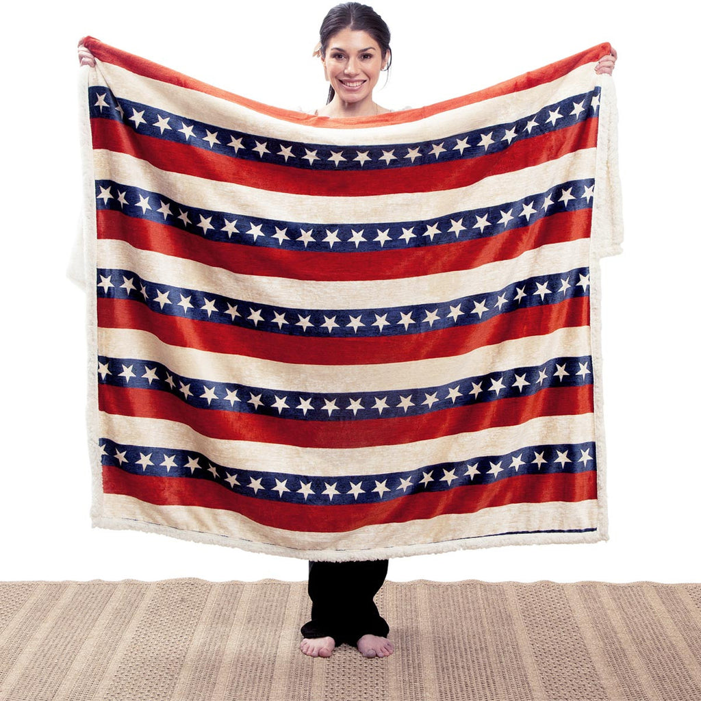Stars & Stripes Sherpa Throw