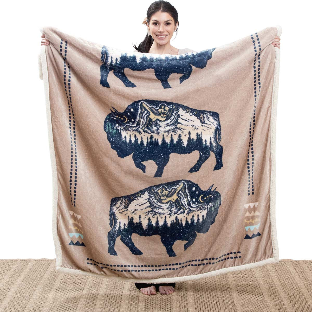 Bison Scene Sherpa Throw - OUT OF STOCK UNTIL 09/04/2026