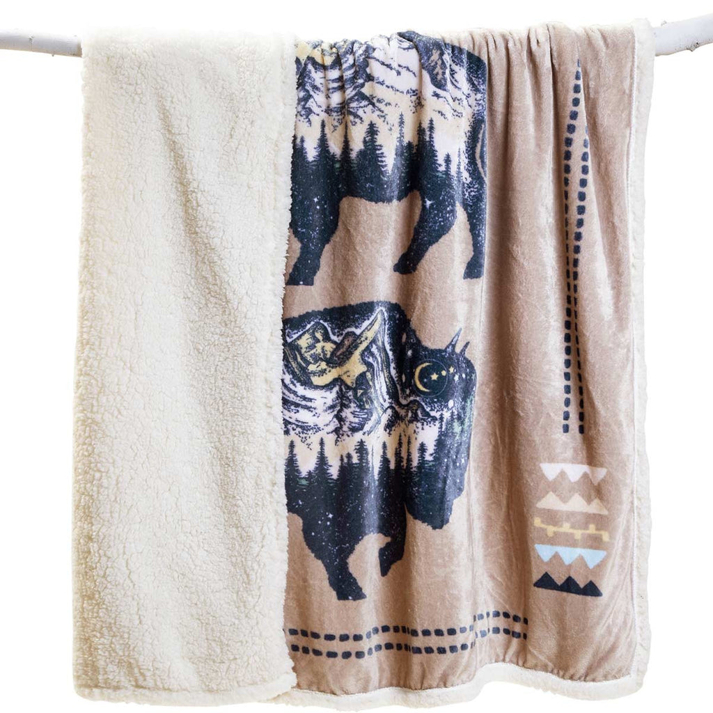 Bison Scene Sherpa Throw - OUT OF STOCK UNTIL 09/04/2026
