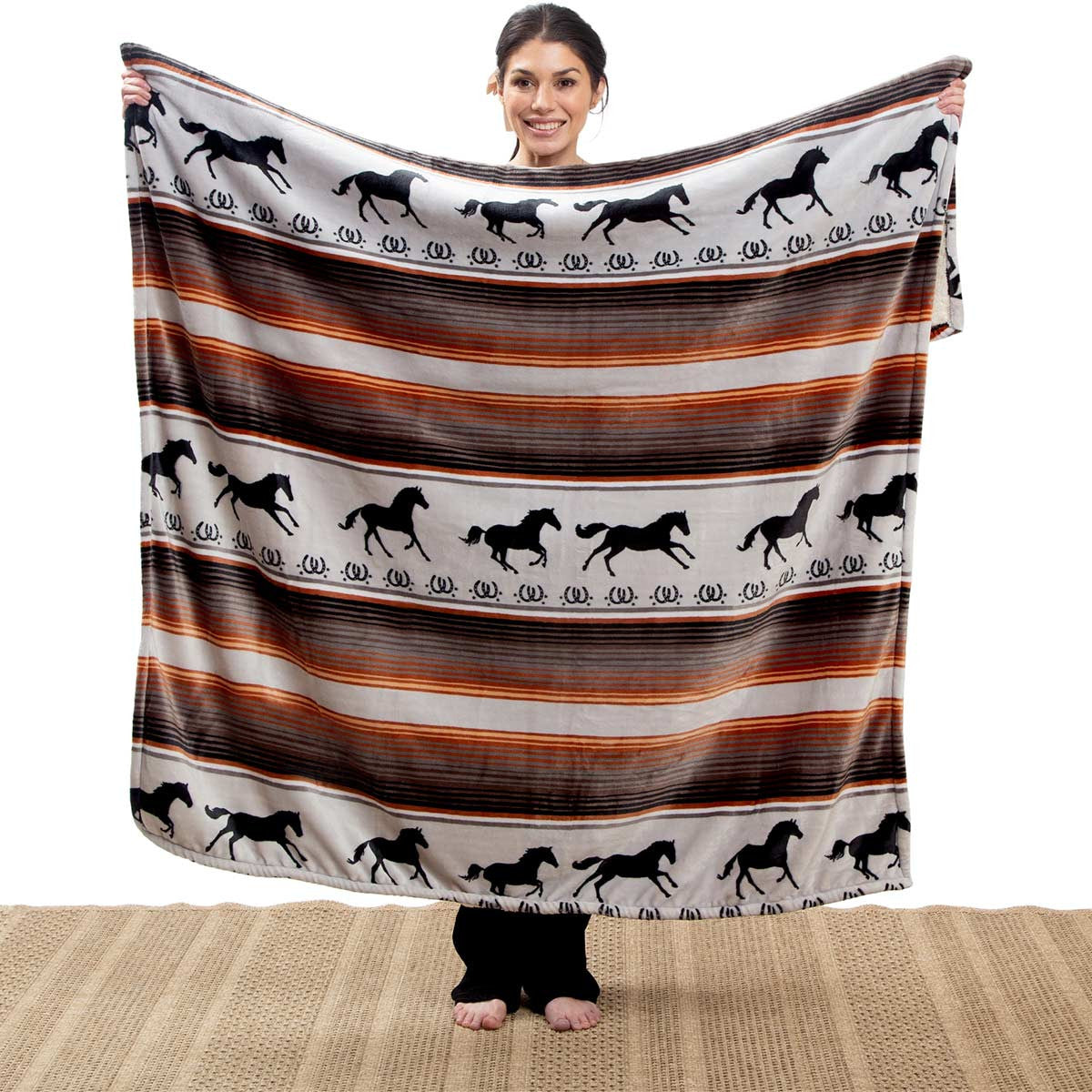 Horse Haven Plush Sherpa Throw - OVERSTOCK