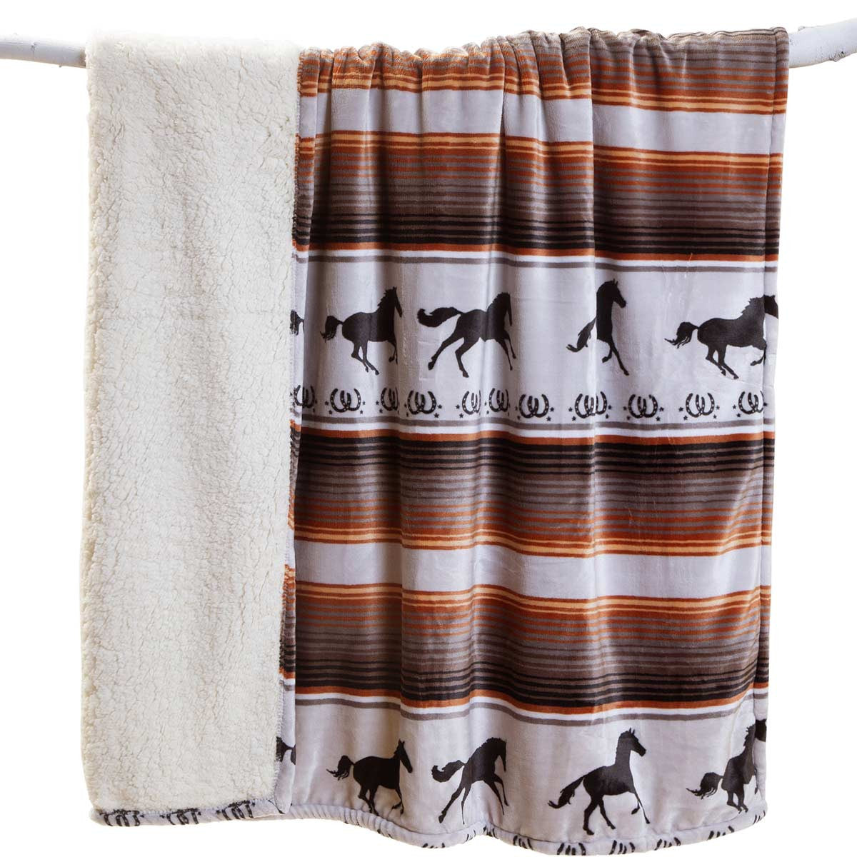 Horse Haven Plush Sherpa Throw - OVERSTOCK