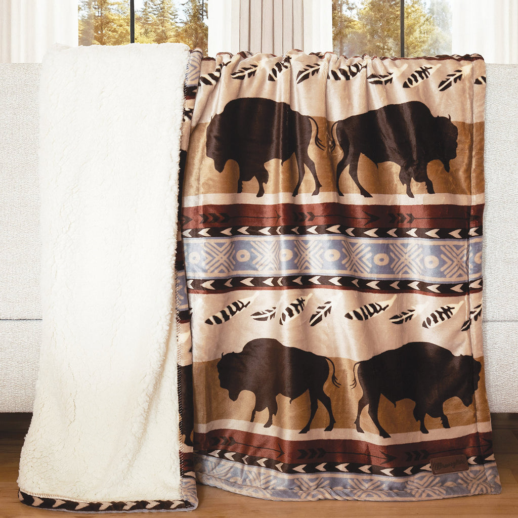 Buffalo Roam Plush Throw