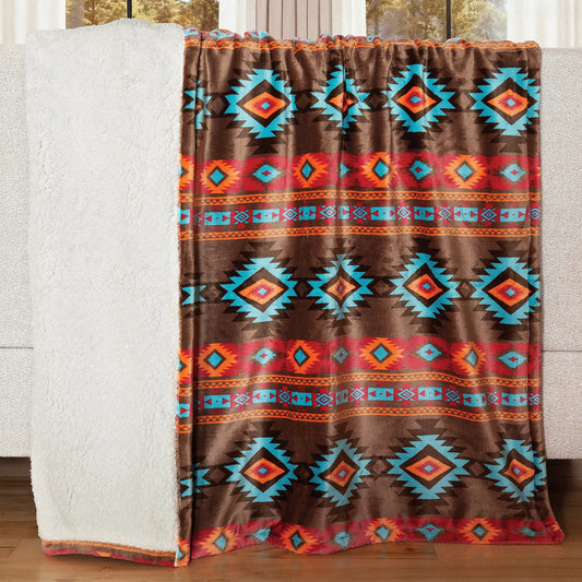 Turquoise Diamond Plush Throw
