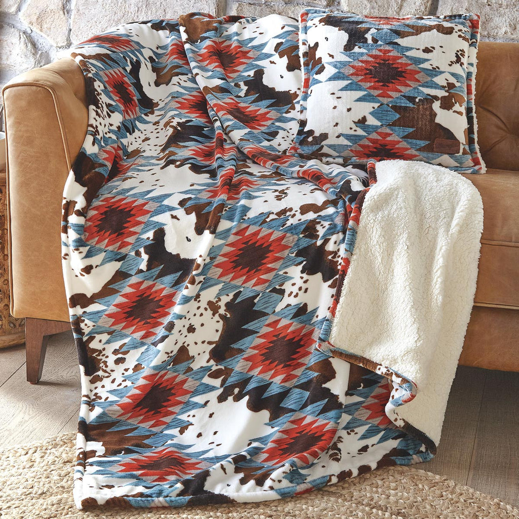 Aztec Cowhide Plush Pillow - OUT OF STOCK UNTIL 07/03/2026