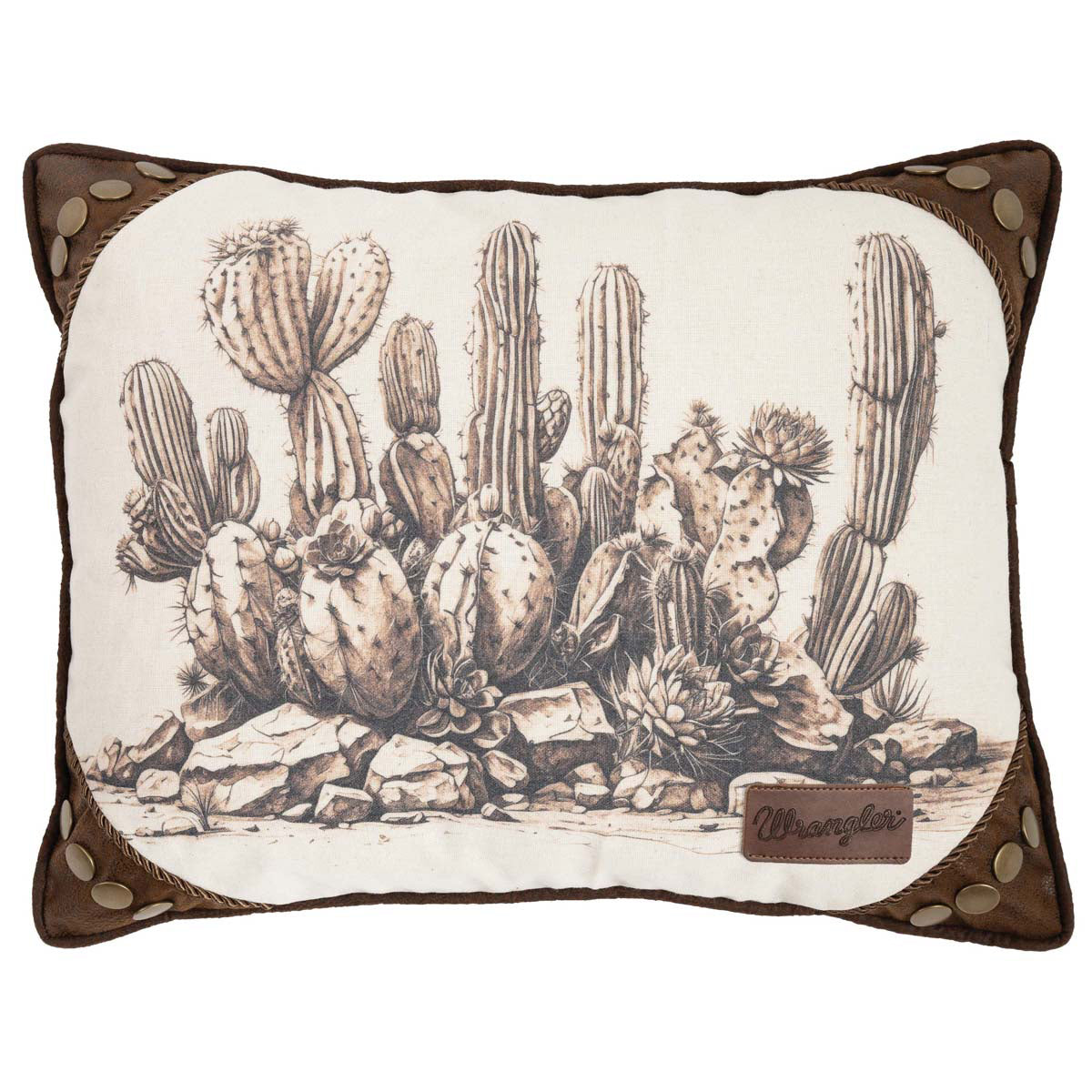 Sepia Desert Cactus Pillow