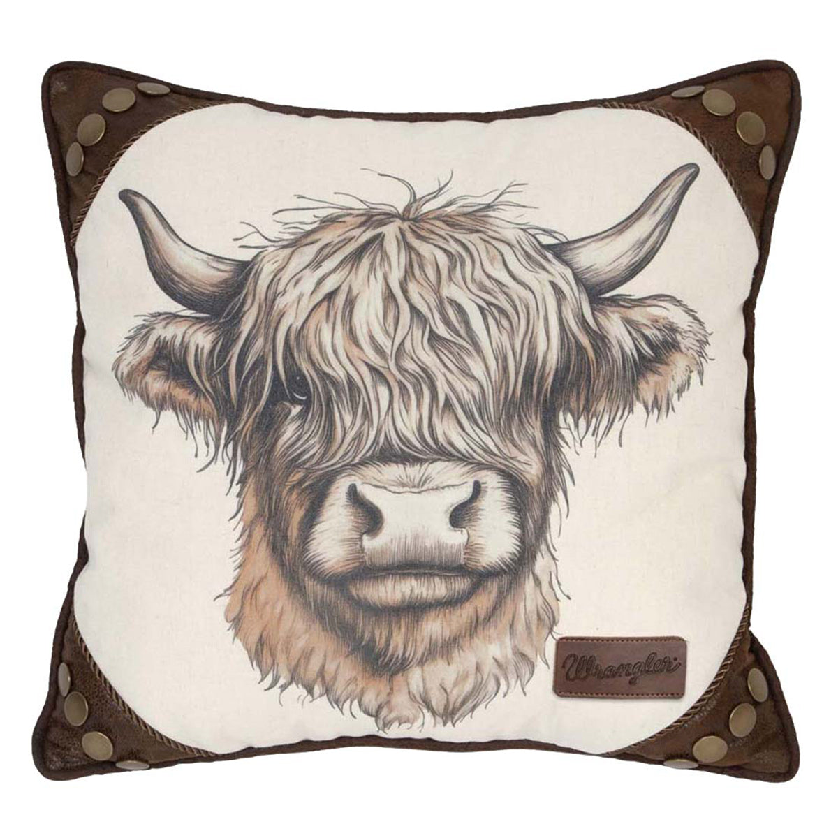 Sepia Highland Cow Pillow