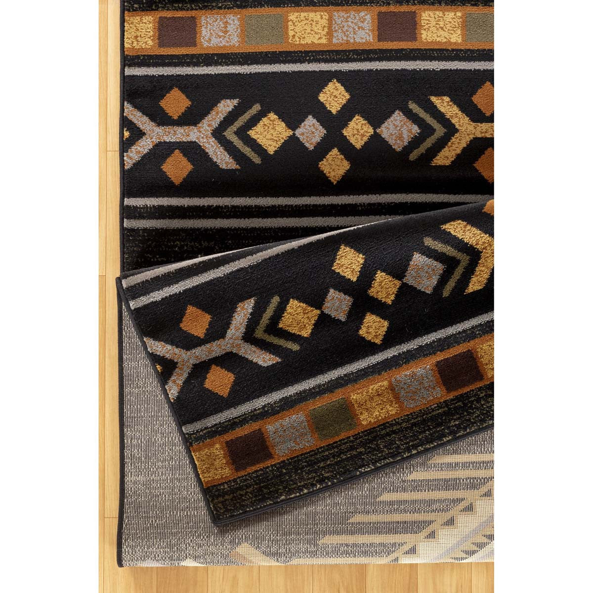 Gold Rush Diamond Black Rug Collection
