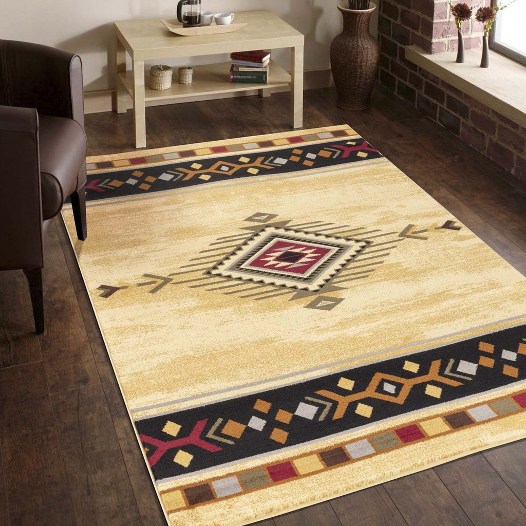 Gold Rush Diamond Cream Rug - 5 x 7