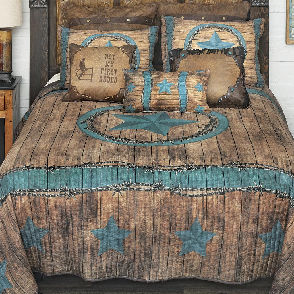 Turquoise Star & Barbed Wire Pillow