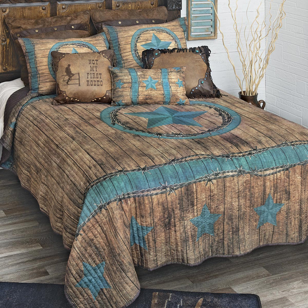 Turquoise Star & Barbed Wire Pillow