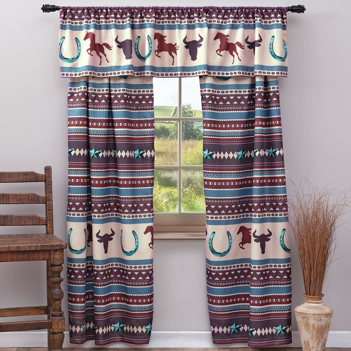 Western Trails Lined Valance - CLEARANCE