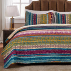 Fuchsia Tribal 3-Piece Quilt Bed Set - King