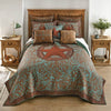 Turquoise Scroll & Star Quilt Bed Set - King