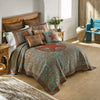 Turquoise Scroll & Star Quilt Bed Set - King