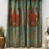 Turquoise Scroll & Star Lined Drapes