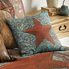 Turquoise Scroll & Star Accent Pillow