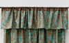 Turquoise Scroll & Star Lined Valance