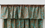 Turquoise Scroll & Star Lined Valance