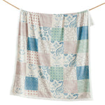 Patchwork Paisley Sherpa Throw