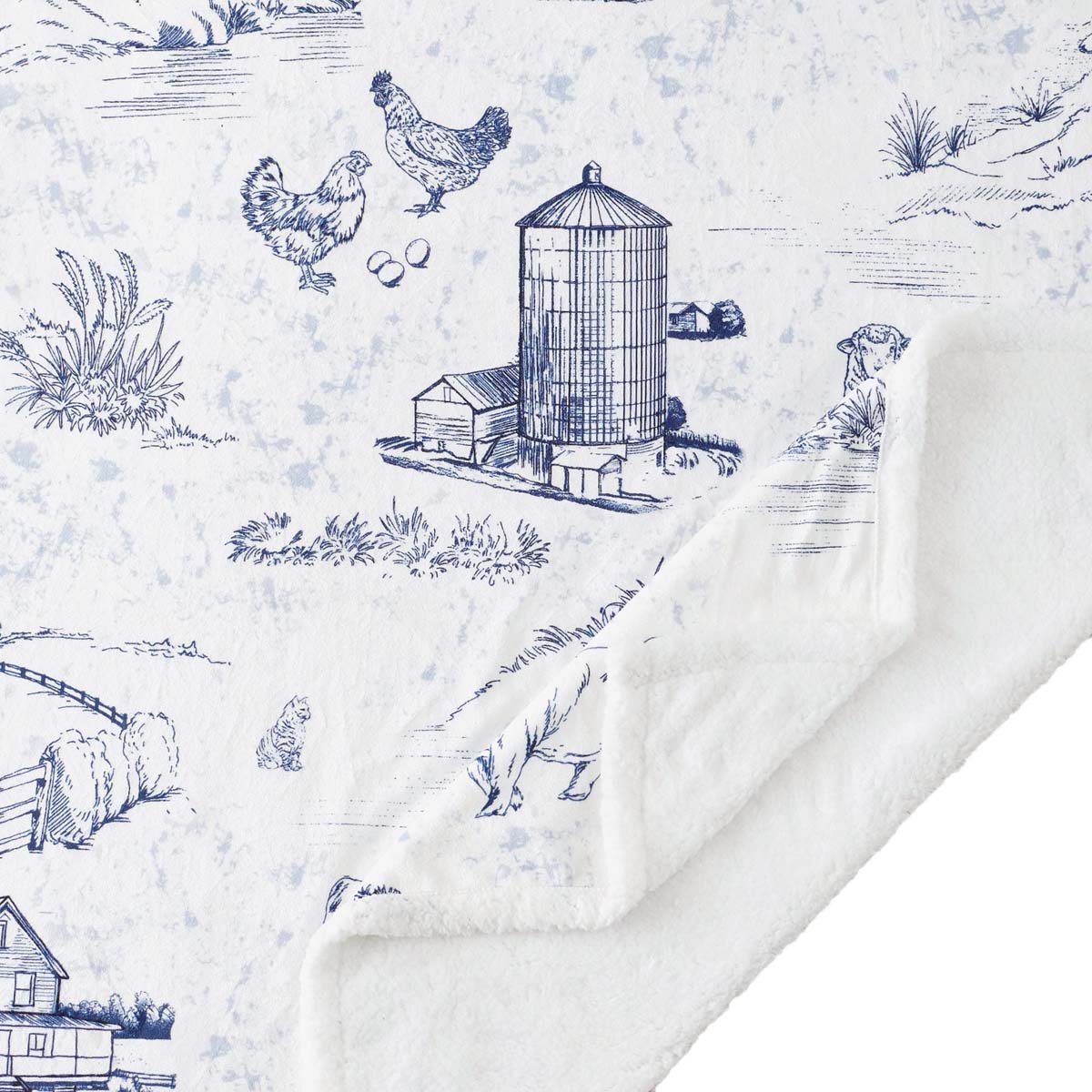 Blue Farm Life Sherpa Throw