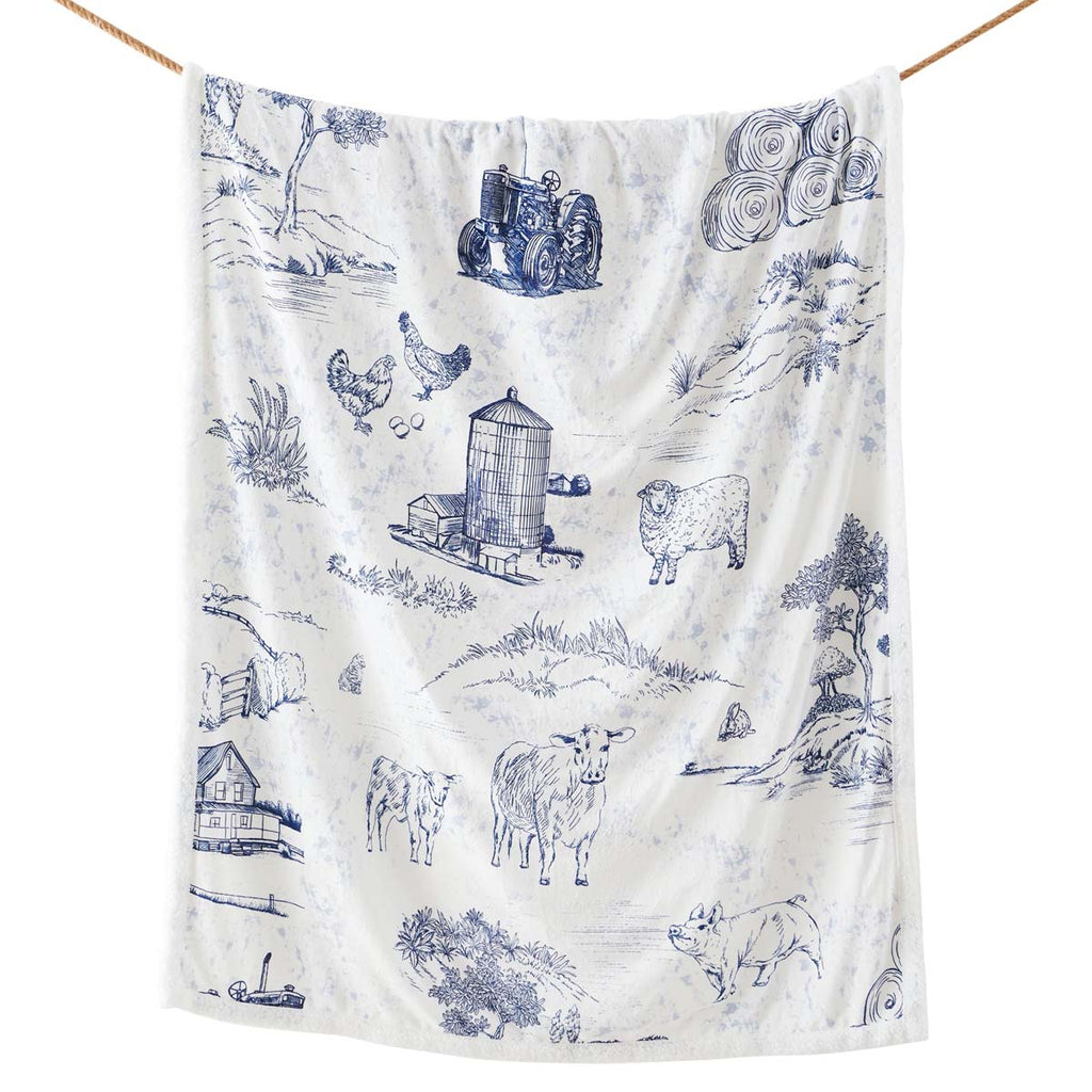 Blue Farm Life Sherpa Throw
