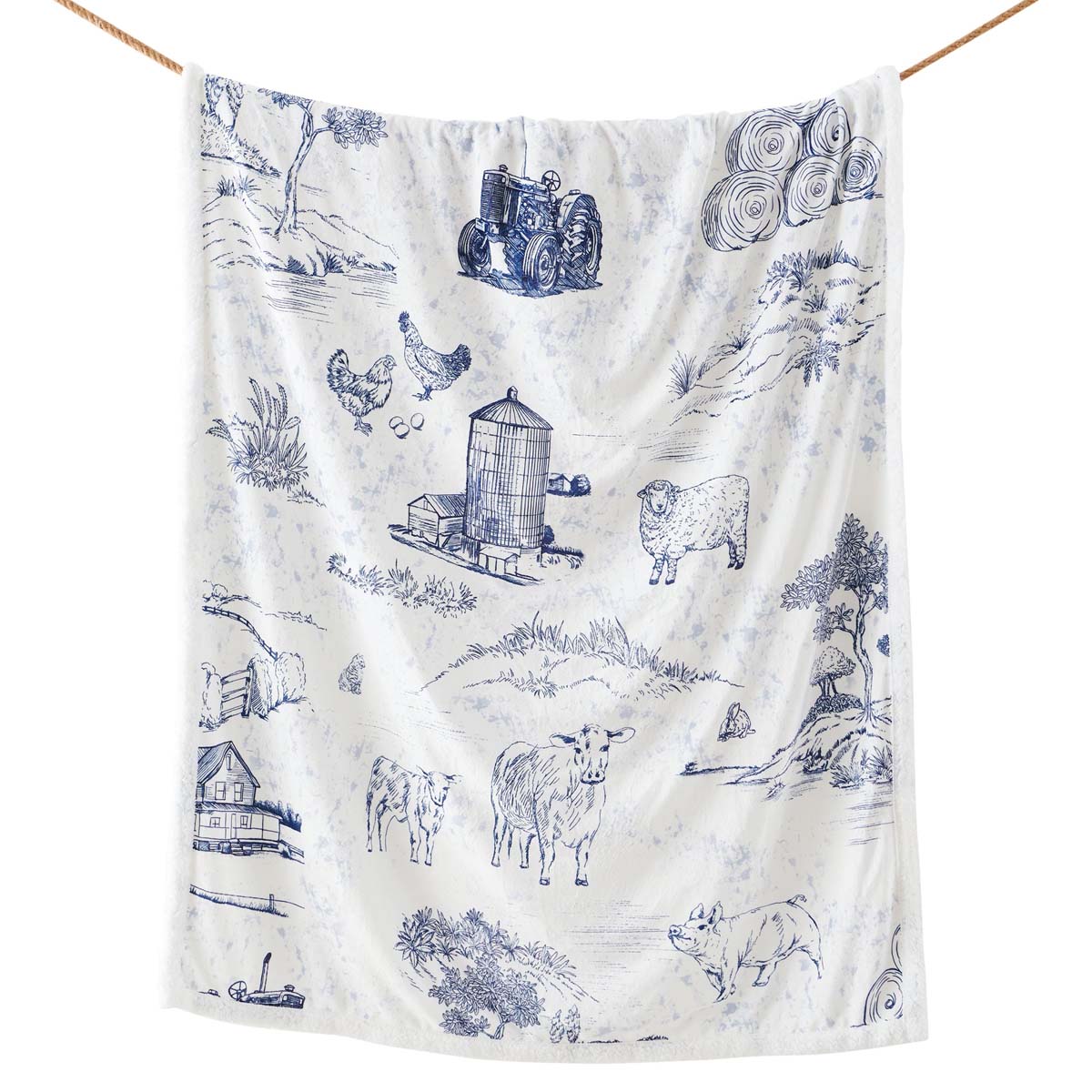 Blue Farm Life Sherpa Throw