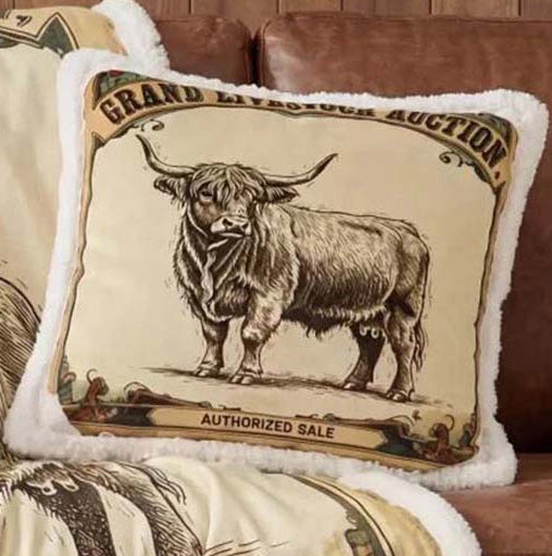 Highland Cow Sherpa Pillow
