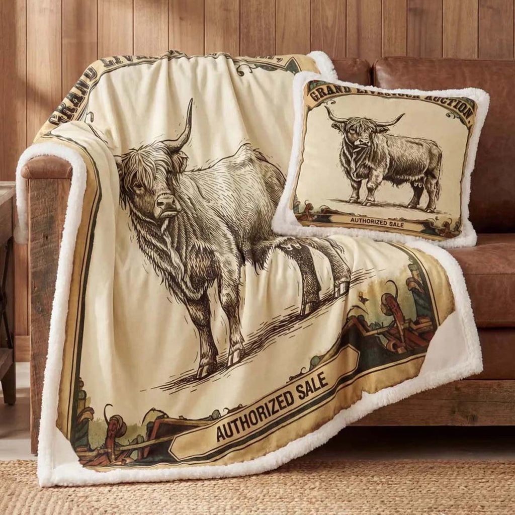 Highland Cow Sherpa Throw