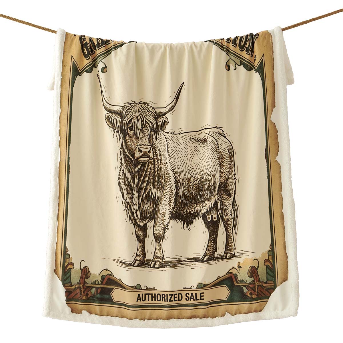 Highland Cow Sherpa Throw