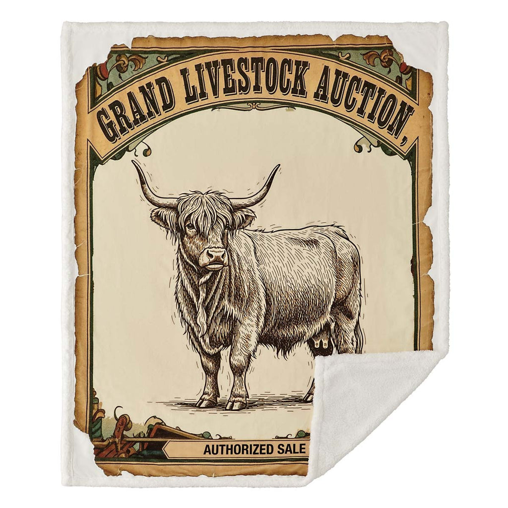 Highland Cow Sherpa Throw