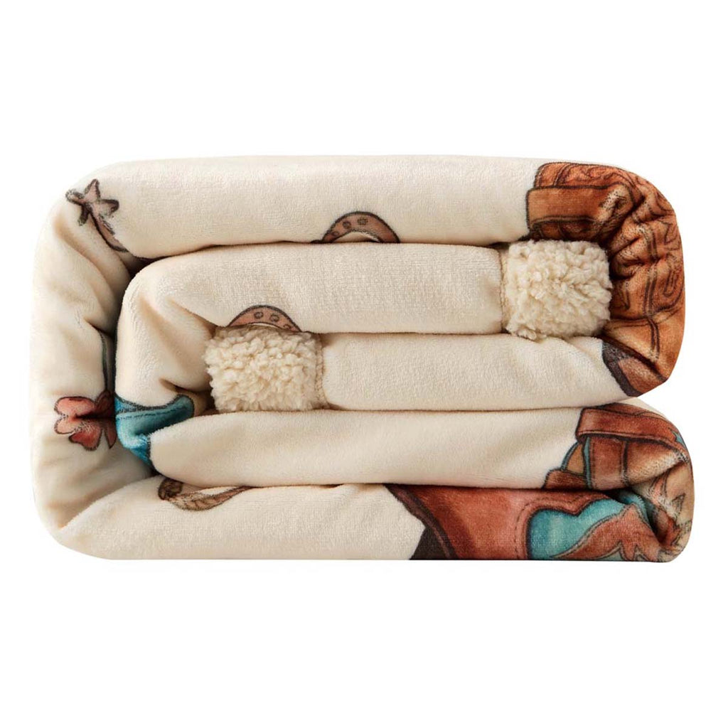 Boots & Hats Sherpa Throw