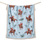 Western Christmas Sherpa Throw