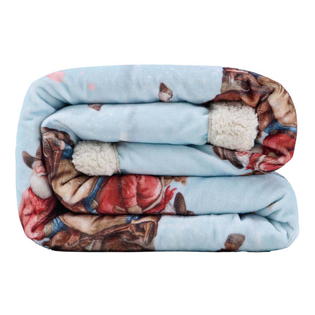 Western Christmas Sherpa Throw