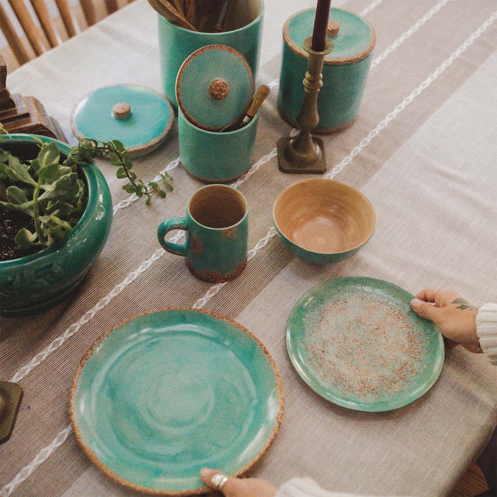 Turquoise Dream Patina Ceramic Bowl