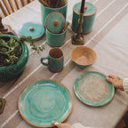 Turquoise Dream Patina Ceramic Bowl