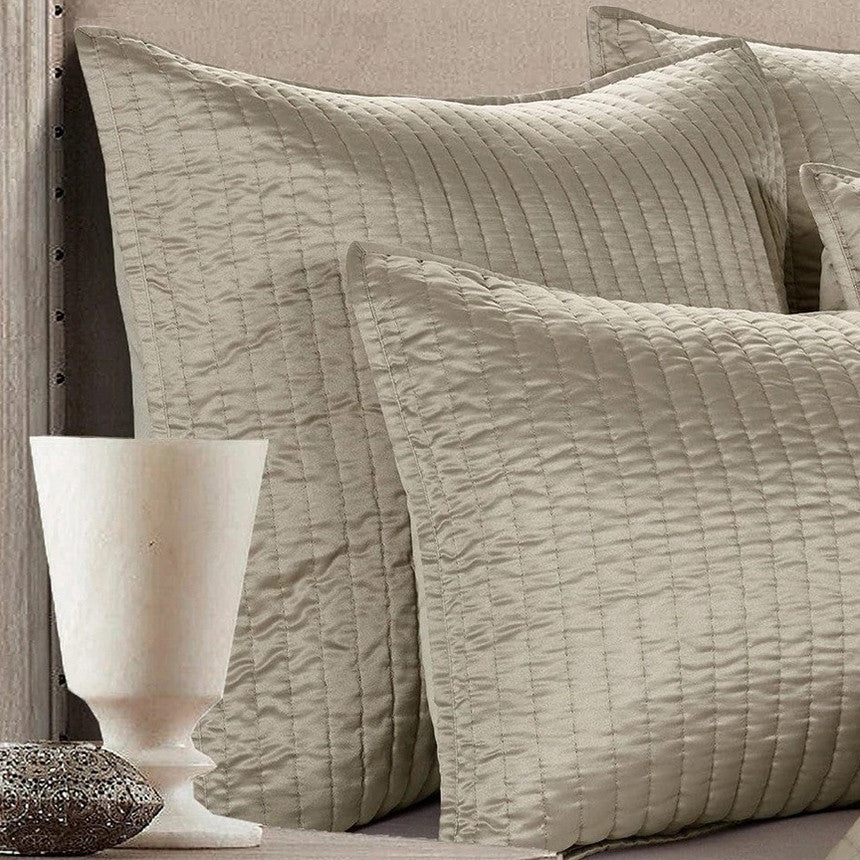 Beige Satin Euro Sham