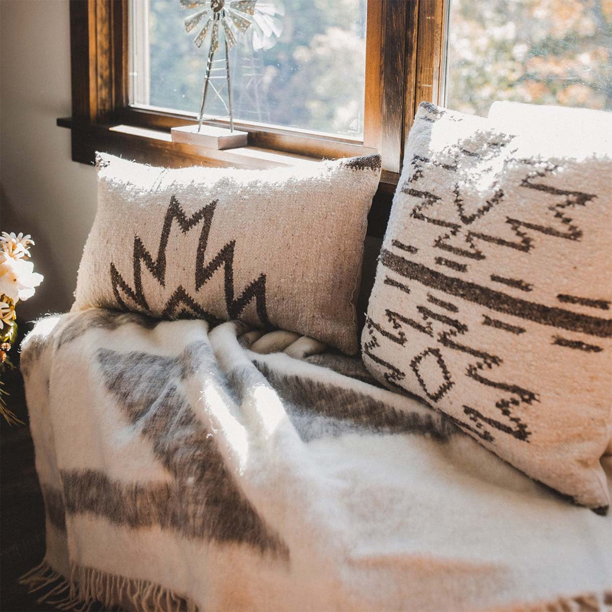 Diagonal Fire Woven Lumbar Pillow - OUT OF STOCK UNTIL 06/19/2026