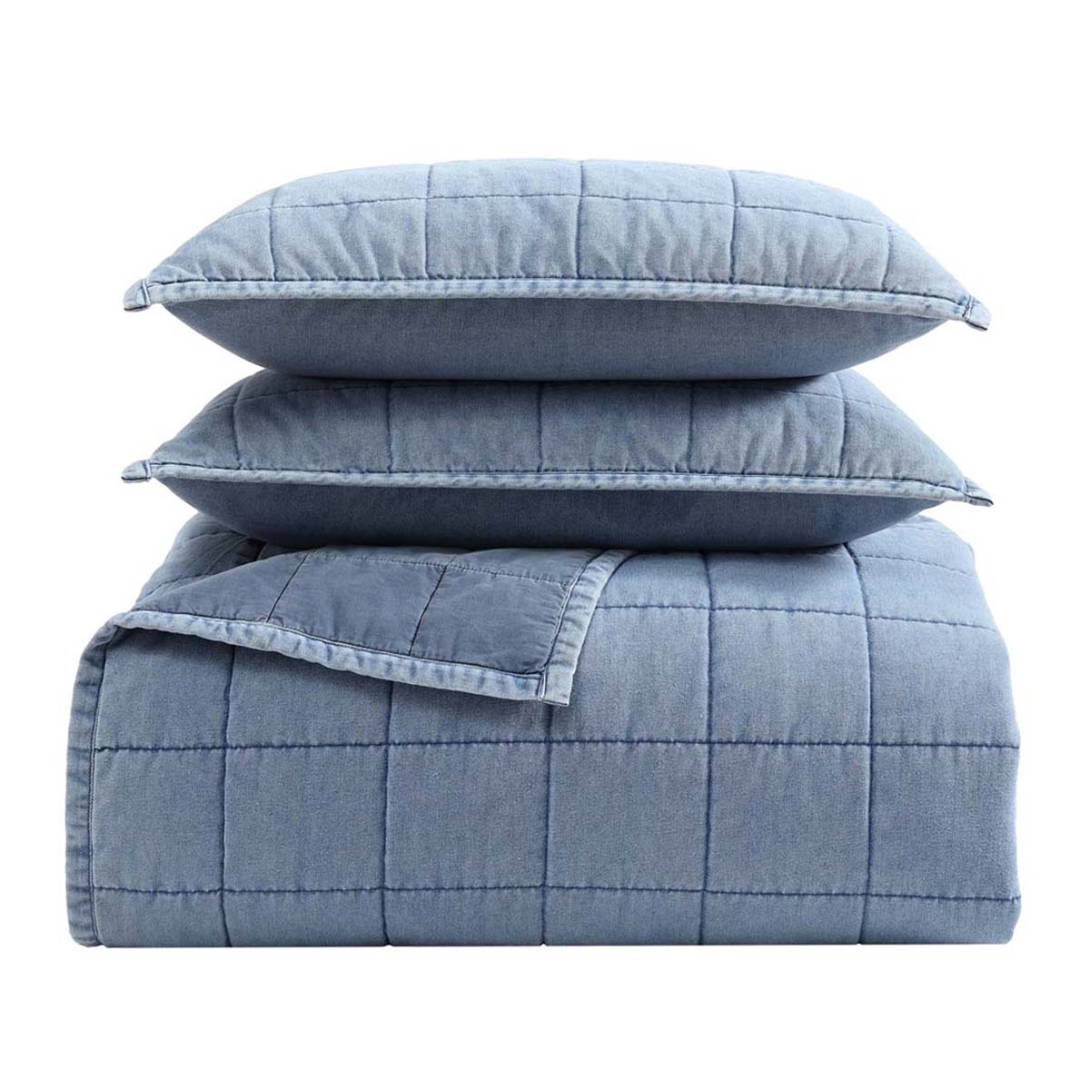 Stonewashed Denim Quilt Set - King