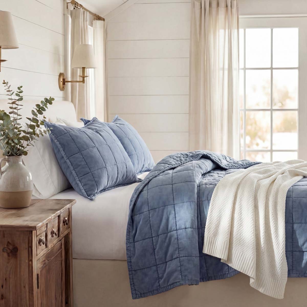 Stonewashed Denim Quilt Bedding Collection
